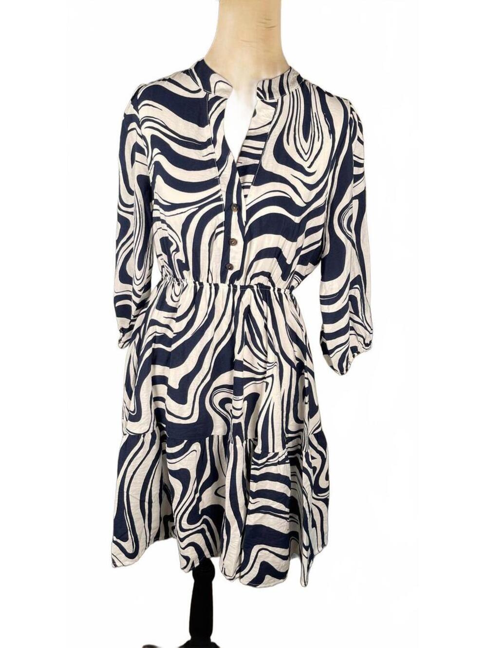 Gilli Navy and White Patterned Dress Size SP